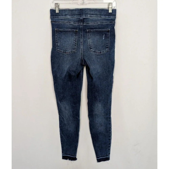 SPANX Distressed Skinny Pull On Elastic Waist Pants Raw Ankle Jeggings Jeans M - Picture 3 of 16